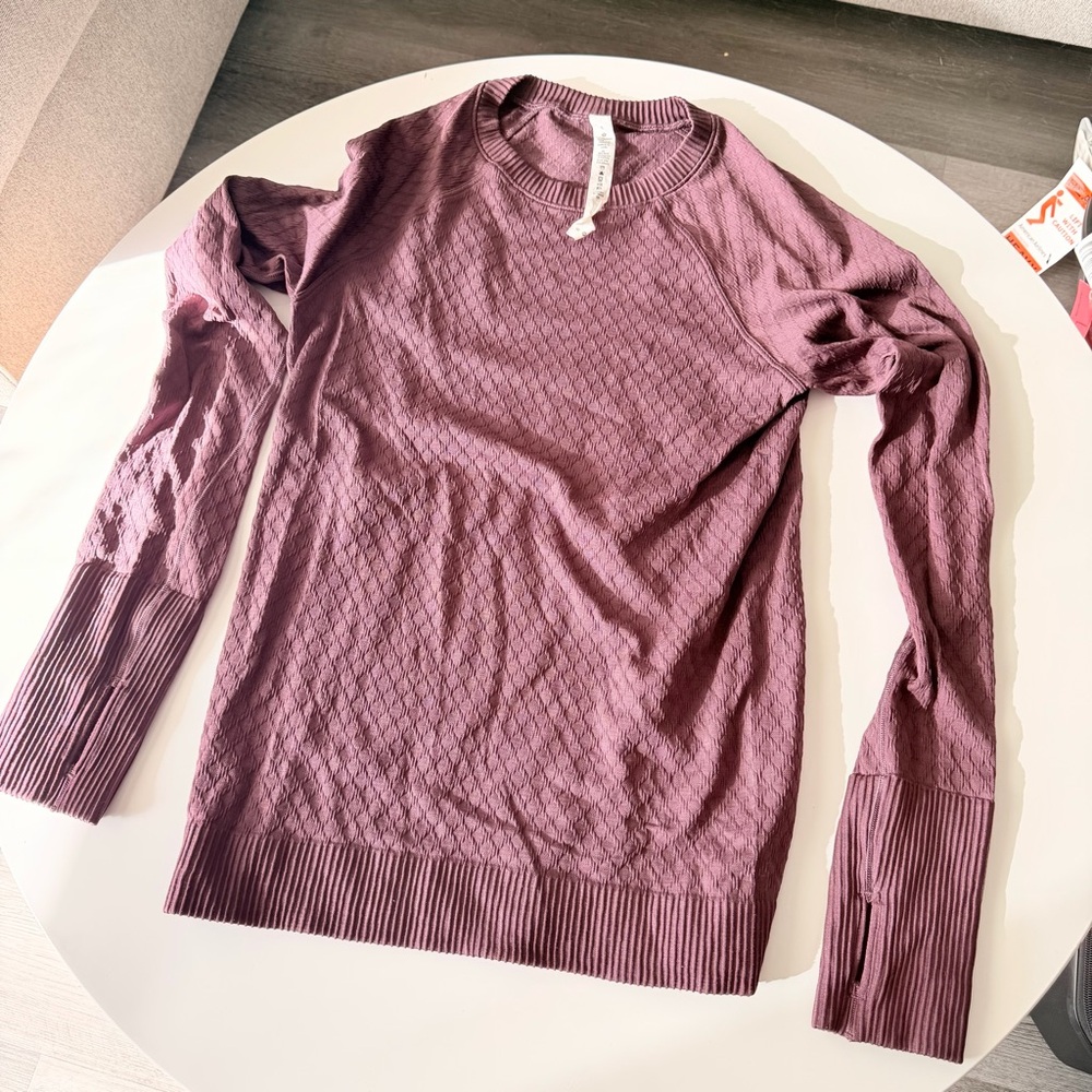 lululemon athletica Plum Restless Pullover Long Sleeve Top size 6